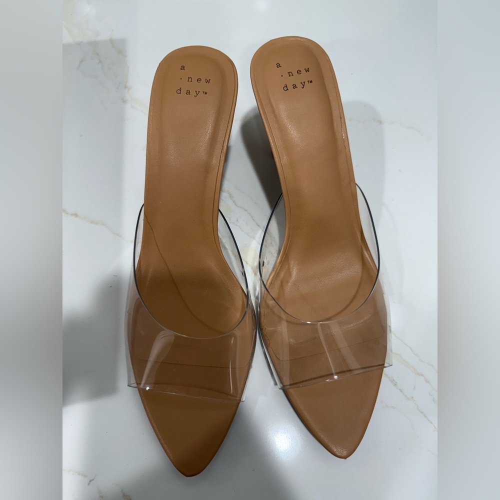 A New Day Women's Tan Clear Heels